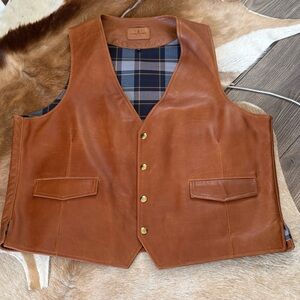 Coronado leather Men's Brown Leather Vest - Classic Casual Layering